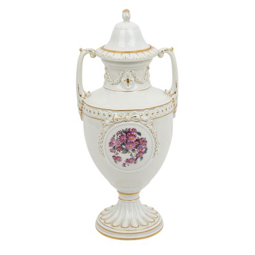 MEISSEN Deckelvase, 1. Wahl, 20. Jh. Vase à couvercle MEISSEN, 1er choix, 20e s.&hellip;