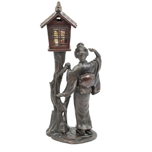 Bronze einer Geisha mit Baumhaus als Lampe. JAPAN. Bronze einer Geisha mit Baumh&hellip;