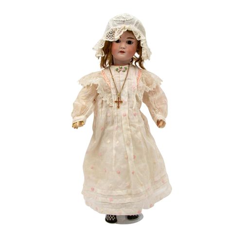 SIMON & HALBIG Porzellankopfpuppe, ab 1892, SIMON & HALBIG双色头娃娃，来自1892年，双色曲柄头，脖子&hellip;