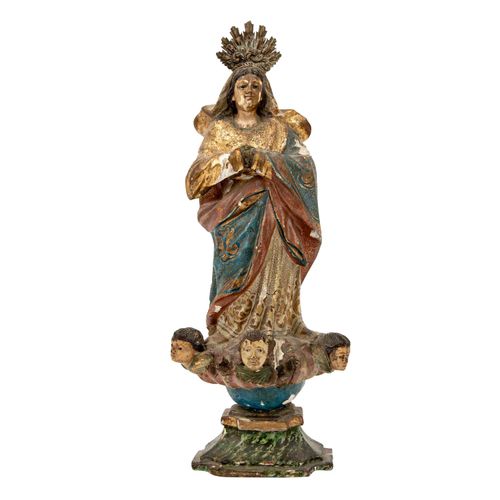 BILDSCHNITZER 18. Jh., wohl Spanien, "Madonna Immaculata", PICTURE CARVERS XVIII&hellip;