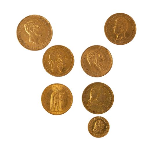 GOLDLOT mit historischen Münzen, ca. 38 g fein, darunter LOT OR avec des pièces &hellip;