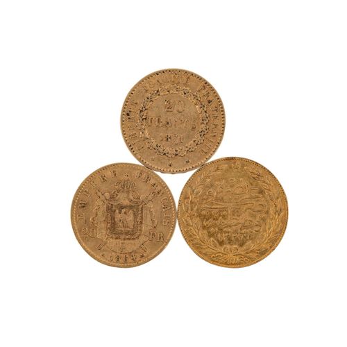 GOLDLOT aus Türkei 100 Piaster, 土耳其100 Piaster内的GOLDLOT，法国20 Francs 1871 A Geniu&hellip;
