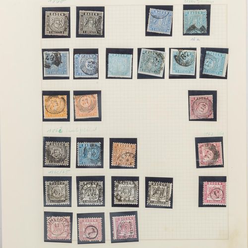 Baden Sammlung mit vielen Spitzen 巴登 收藏有许多提示和高质量的标记。因此，MiNr. 1 a/b, 16, 2红色编号的邮戳&hellip;