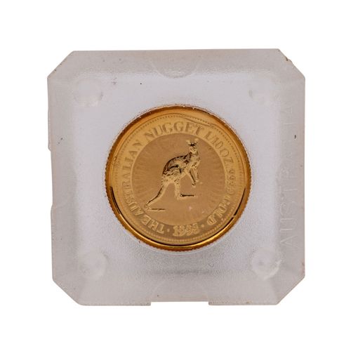 Australien/GOLD - 1/10 oz. Nugget 1995, 澳大利亚/黄金 - 1995年1/10盎司金块，3.11克精制，封装，BU，根据&hellip;