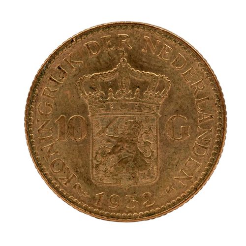 Niederlande/GOLD - 10 Gulden 1932 荷兰/黄金 - 10 Gulden 1932 Wilhelmina.约6.05克细，VF，覆&hellip;