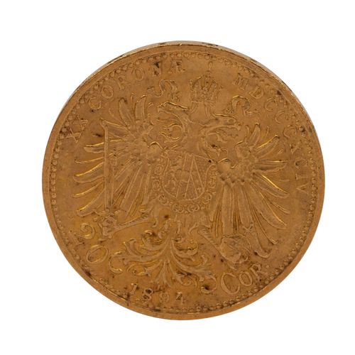 Österreich /GOLD - 20 Kronen Franz Joseph I. 1894 Autriche /Or - 20 Couronnes Fr&hellip;