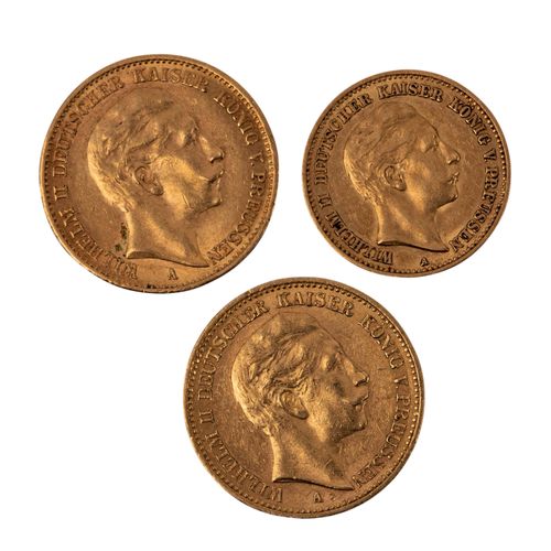 Preussen/GOLD - 2 x 20 Goldmark Prusse/Or - 2 x 20 poinçons or 1899 A et 1913 A &hellip;