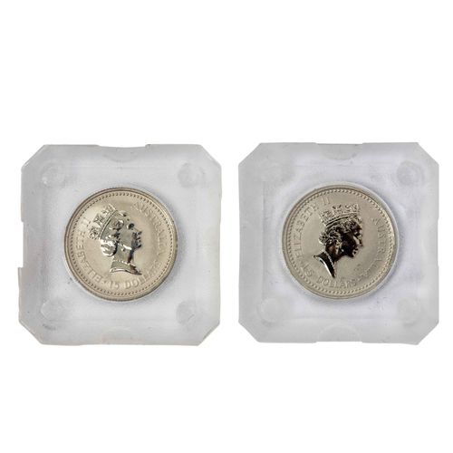 Australien/PLATIN - 2 x 1/10 oz. Koala 1990, 澳大利亚/白金 - 2 x 1/10 Koala 1990，封装，BU