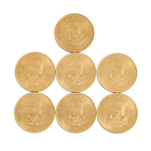 Südafrika/GOLD - 7 x 1 oz. Krügerrand, Afrique du Sud/Or - 7 x 1 oz. Krugerrand,&hellip;