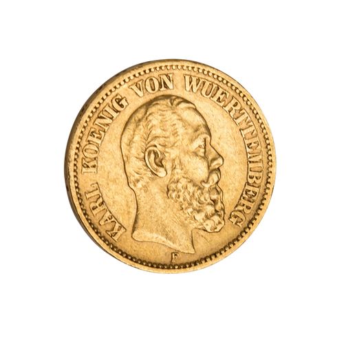 Dt. Kaiserreich /GOLD - Württemberg, Karl 20 Mark 1874 F Empire allemand /Or - W&hellip;