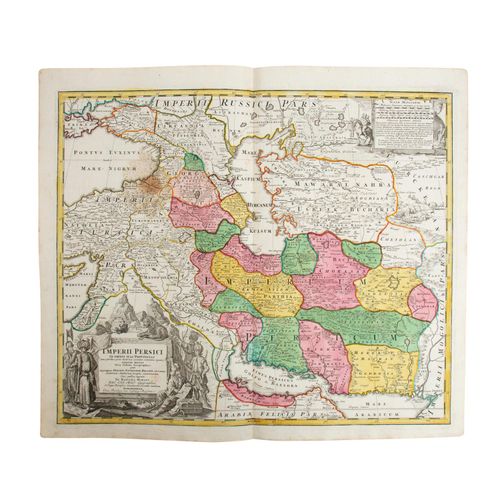 Handkolorierte Kupferstichlandkarten Osmanisches Reich, Israel, Persien 18./19.J&hellip;