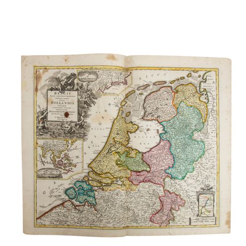 Flandern und Holland, 2 Kupferstichlandkarten, handkoloriert 19.Jh. - Flandres e&hellip;