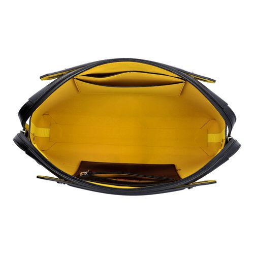 FENDI Umhängetasche. Bolso cruzado FENDI. Diseño FF-Zucca con cuero negro/amaril&hellip;