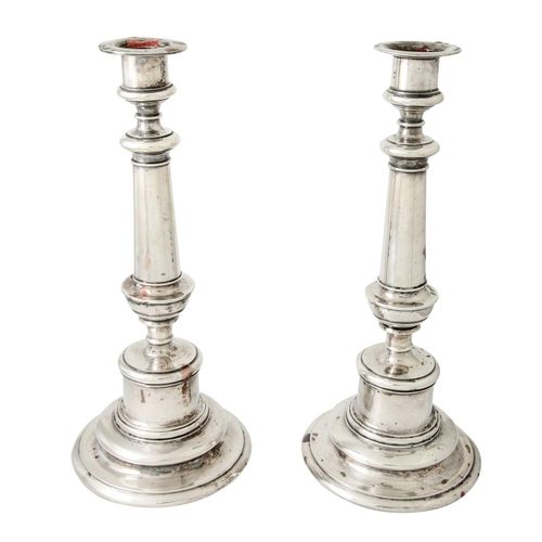 ÖSTERREICH-UNGARN, Paar große Kerzenleuchter, 800 Silber, 1872-1922. AUSTRIA-HUN&hellip;