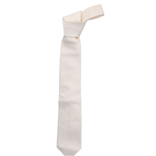HERMÉS Krawatte. HERMÉS领带。具有H型结构的天然白色丝绸。非常漂亮的状态。