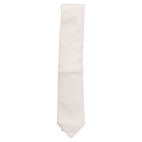 HERMÉS Krawatte. HERMÉS领带。具有H型结构的天然白色丝绸。非常漂亮的状态。