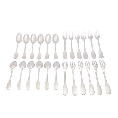 Null CHRISTOFLE Coffee cutlery for 12 persons 'Cluny', silver plated, 20th c. 12&hellip;