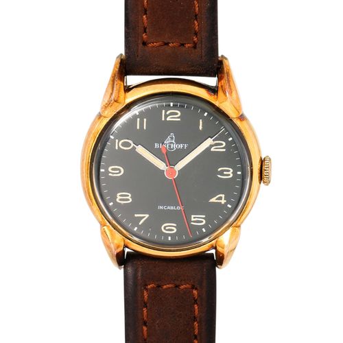 Null BISCHOFF. Montre-bracelet vintage pour homme. Fabriquée vers 1945.