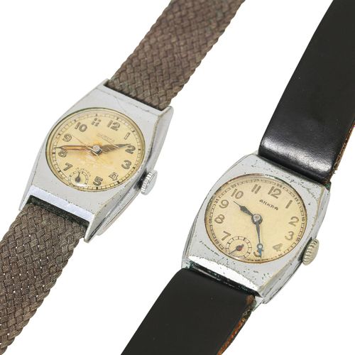 Null KONVOLUT. 6x Armbanduhren. 1x Taschenuhr/Reiseuhr.