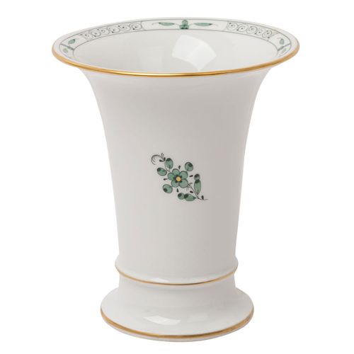 Null MEISSEN trompet vase, 20th century, 1st choice, Decor "Indian Flowers Green&hellip;