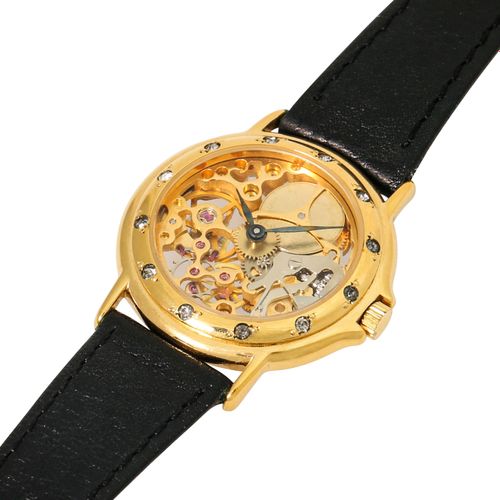 Null Vintage Ladies' skeleton watch. From 1987. Gold plated. Handwound movement,&hellip;