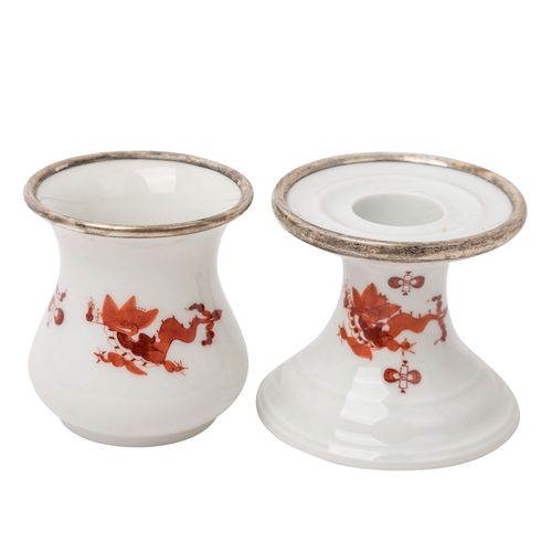 Null Set di 4 pezzi di vasi MEISSEN 'Rich Dragon Red', XX secolo, 1a scelta