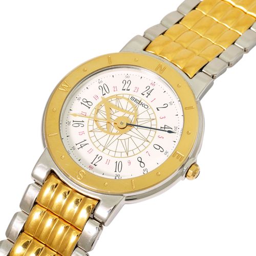 Null SEIKO. Men´s wristwatch. Ref. 5Y37-6010. Stainless steel, partly gold plate&hellip;