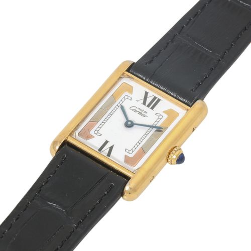 Null CARTIER Vintage must de Cartier Tank Trinity. Ref. 590005. Wristwatch. Silv&hellip;