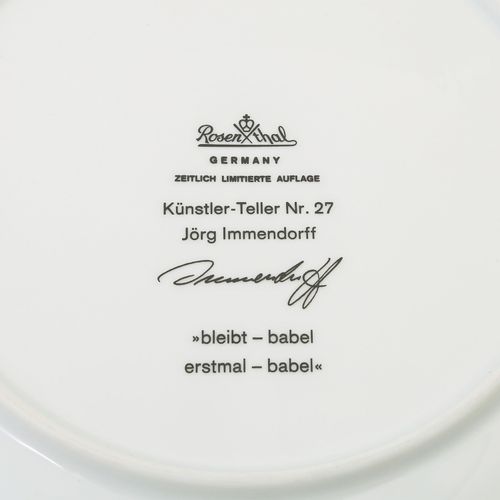 Null ROSENTHAL artist's plate no. 27 'bleibt - babel erstmal - babel', 20th c. W&hellip;