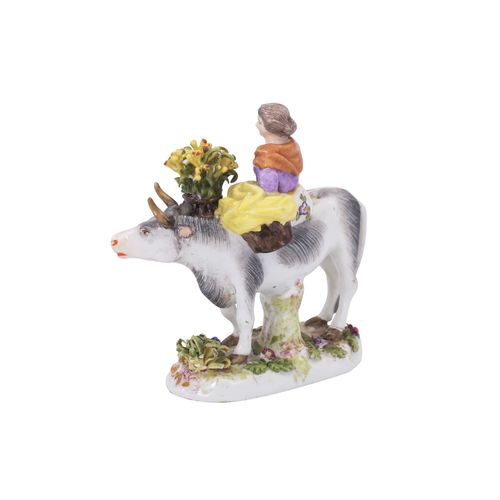 Null 2-piece convolute, 20th c.: BOURDOIS & BLOCH 'Farmer's wife on cow', cow st&hellip;