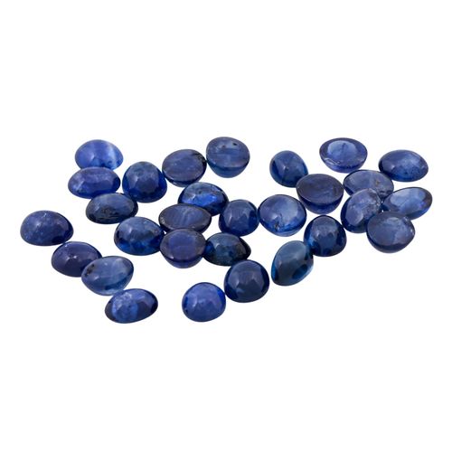 Null 一套30颗凸圆形蓝宝石，共29.05克拉。