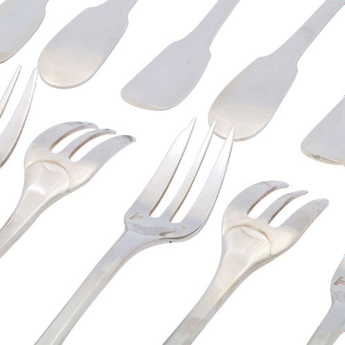 Null CHRISTOFLE Coffee cutlery for 12 persons 'Cluny', silver plated, 20th c. 12&hellip;