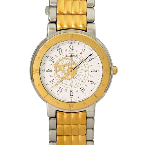 Null SEIKO. Men´s wristwatch. Ref. 5Y37-6010. Stainless steel, partly gold plate&hellip;