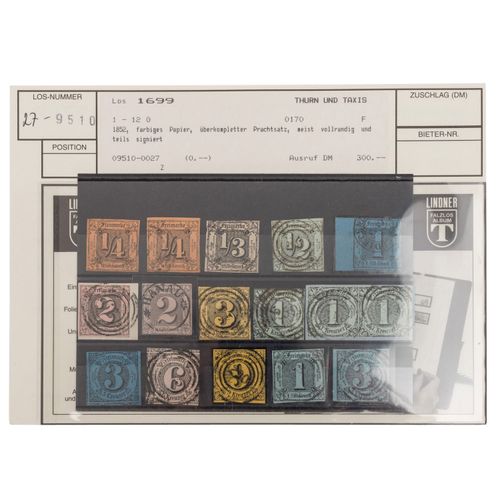 Null 旧德国国家/巴伐利亚/北德联邦/普鲁士/图恩和塔克西斯，约38个邮票、封面和单位的旧拍品卡，来自另一家拍卖行。因此，例如，巴伐利亚米歇尔13b号（18&hellip;