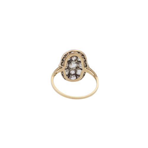 Null Art Déco ring with rose-cut diamonds totalling ca. 1 ct, parly Antwerp cut,&hellip;
