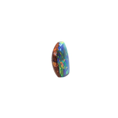 Null Boulder Opal Queensland 2,095 ct, phantastisches Farbspiel, 11x8,5 mm.