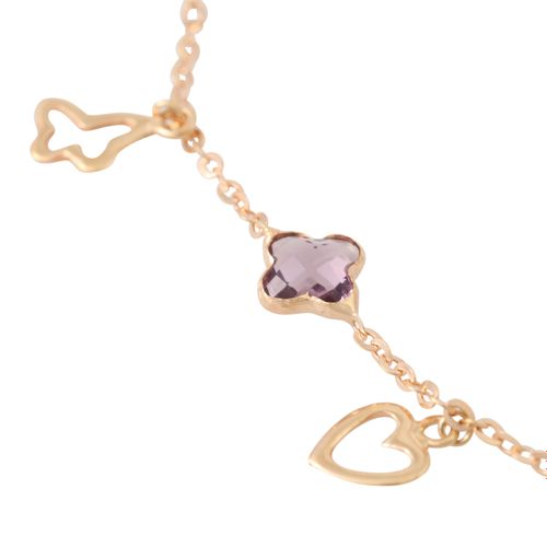 Null Necklace with faceted amethysts, 18K RSG, 6.3 gr, L: ca. 42 cm, 21st centur&hellip;