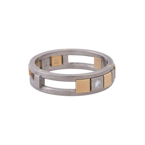 Null CHRISTIAN BAUER Ring mit Brillant ca. 0,04 ct, gute Farbe u. Reinheit, Gelb&hellip;