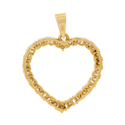 Null Pendant "Heart" with brilliant-cut diamonds totalling ca. 1.7 ct, ca. RW-WH&hellip;