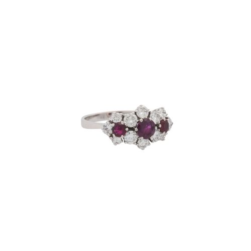 Null Ring with rubies totalling ca. 1 ct and brilliant-cut diamonds totalling ca&hellip;