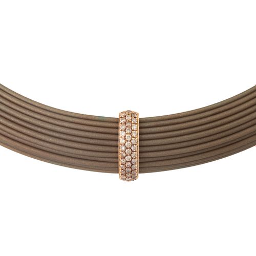 Null Choker with brilliant-cut diamonds totalling ca. 2.2 ct, Fancy Brown/VS, 18&hellip;
