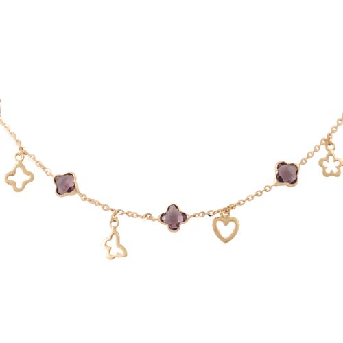 Null Necklace with faceted amethysts, 18K RSG, 6.3 gr, L: ca. 42 cm, 21st centur&hellip;