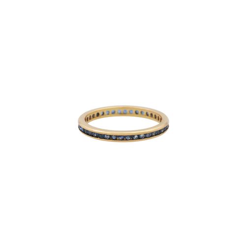 Null Bague d'alliance avec saphirs, env. 0,4 ct, GG 18K, 2 gr, RW : 53/13, 20/21&hellip;