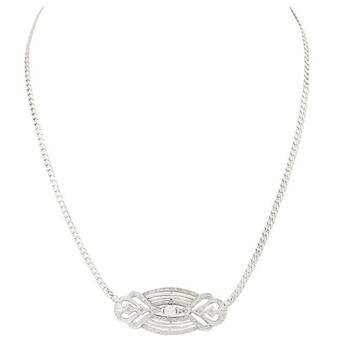 Null Necklace with diamonds totalling ca. 0.40 ct, ca. STW (J)/VS, 14K WG, clasp&hellip;
