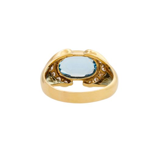 Null H. STERN Ring mit Aquamarin und Brillanten von zus. Ca. 0,3 ct, gute Farbe &hellip;