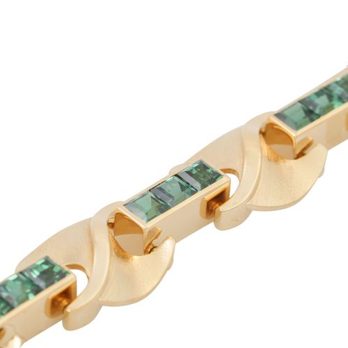 Null Bracelet avec tourmalines vertes, GG 18K, 58,7 gr, longueur env. 18 cm, mil&hellip;