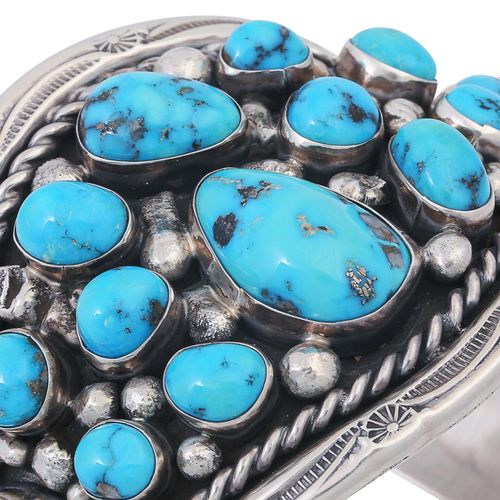 Null Bracelet avec 14 turquoises, cabochons baroques en matrice de turquoise, ar&hellip;