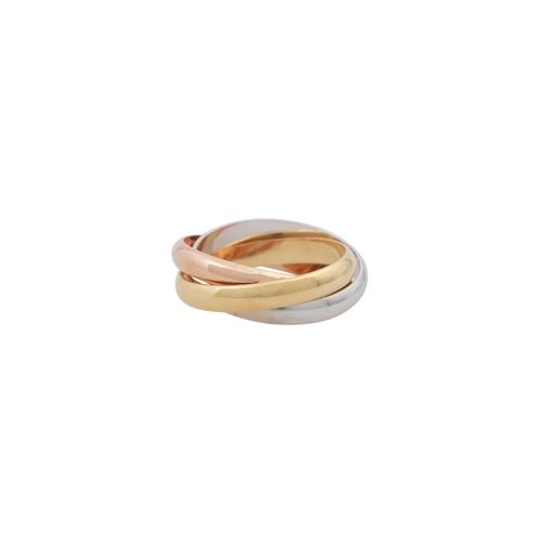 Null CARTIER ring "Trinity", 18K YG/RG/WG, ring size 61/21, 10.7 gr, width: 3.5 &hellip;