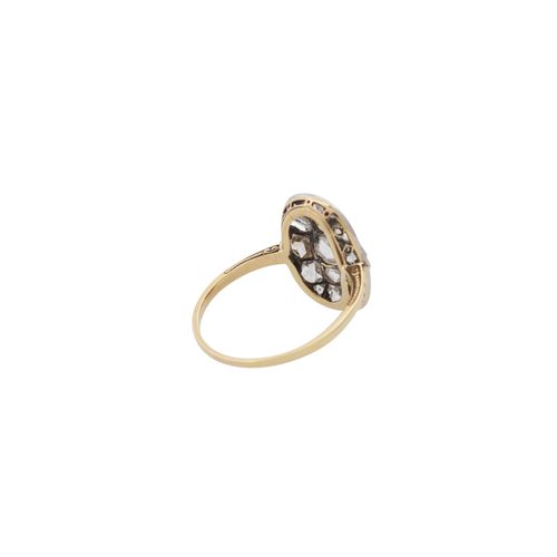 Null Art Déco Ring mit Diamantrosen zus. Ca. 1 ct, twl. Antwerpener Schliff, ca.&hellip;