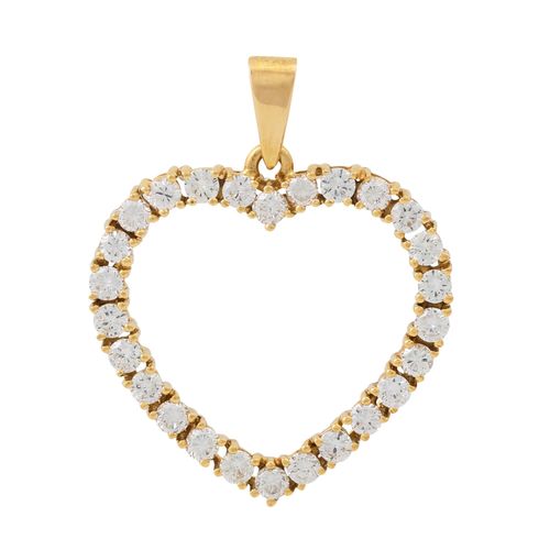 Null Pendant "Heart" with brilliant-cut diamonds totalling ca. 1.7 ct, ca. RW-WH&hellip;